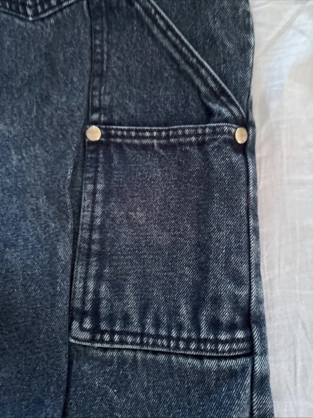 Wesc Men's  Jeans - Dark Blue Denim with Yellow Patch - Picture 3 of 7